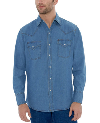 Eleanora Blue Denim Button Up Shirt – Beginning Boutique US